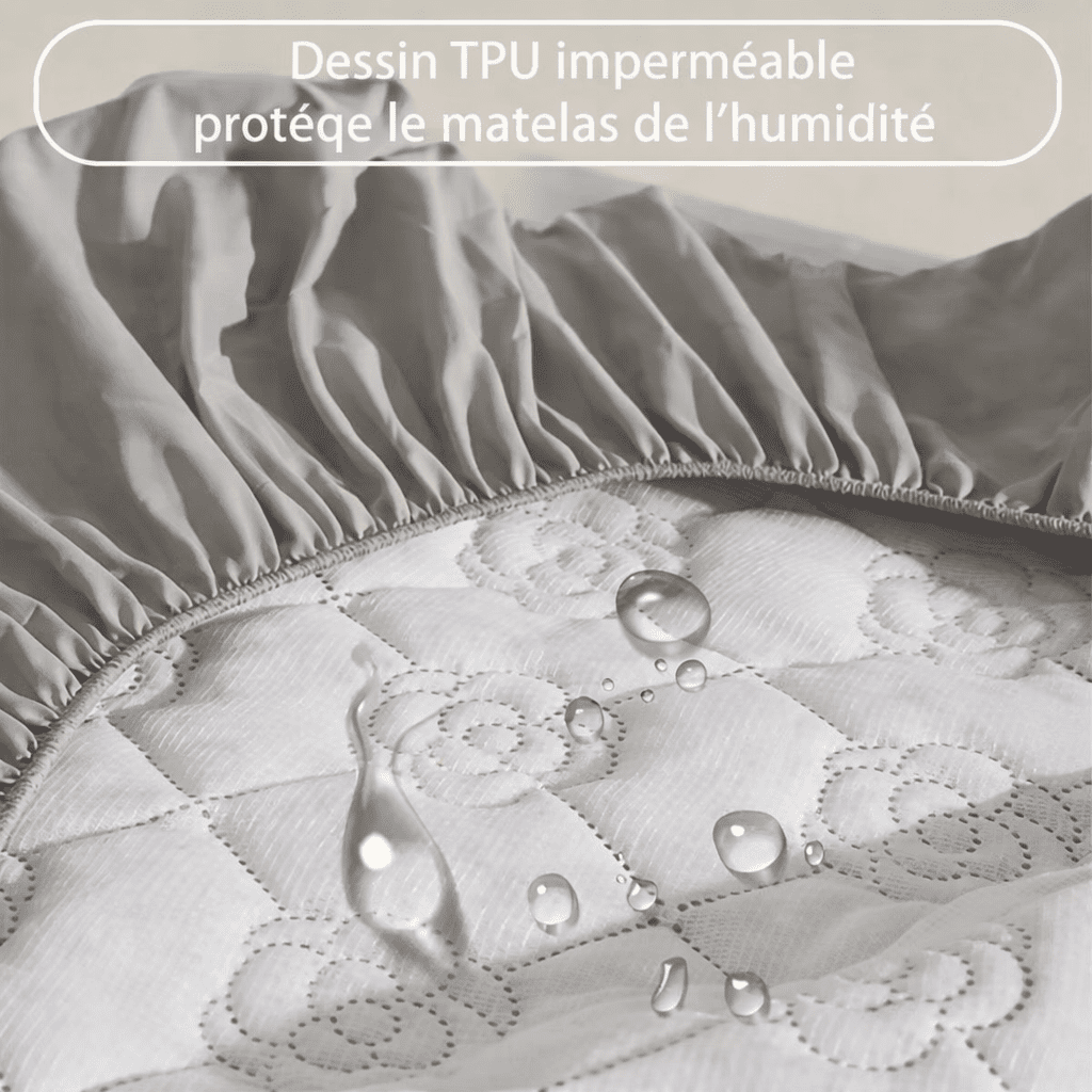 Drap - housse imperméable en coton 200x200x30 cm en