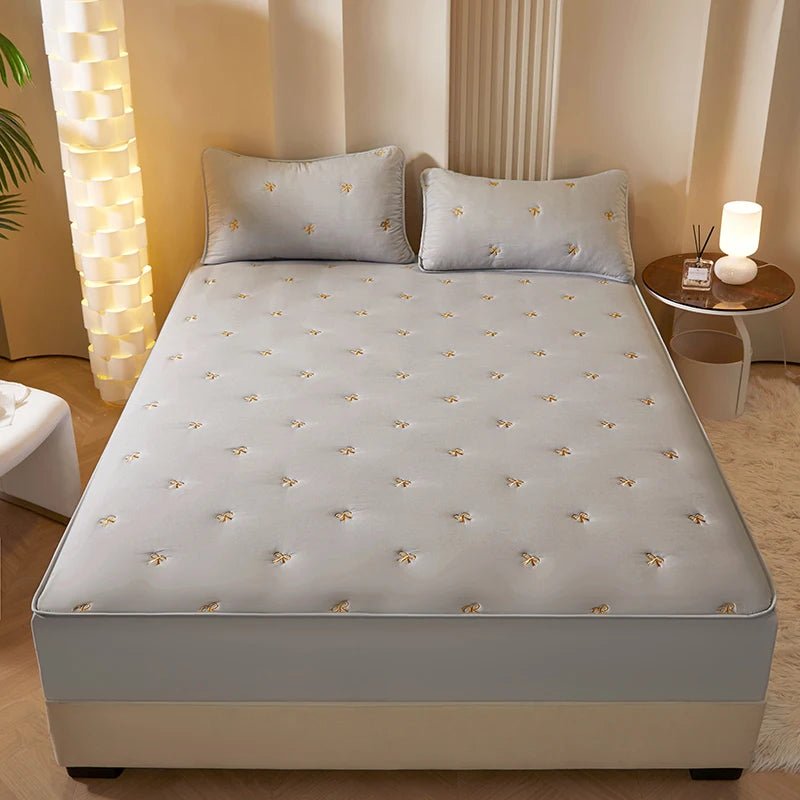 Housse de matelas matelassée en coton 90x190x30 cm en