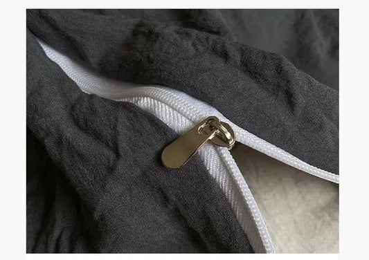 Parure de lit en coton lavé 180x220 cm – 4 pièces en