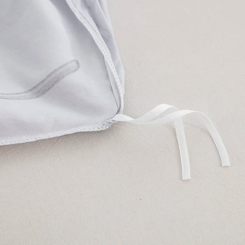 Parure de lit plumes grises - 180x210cm en