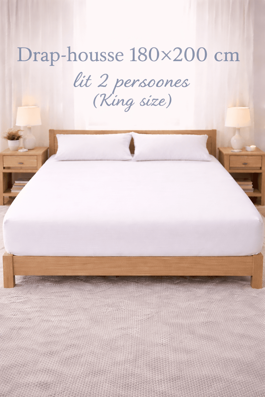 Drap-housse180×200 cm - lit 2 personnes (King size)