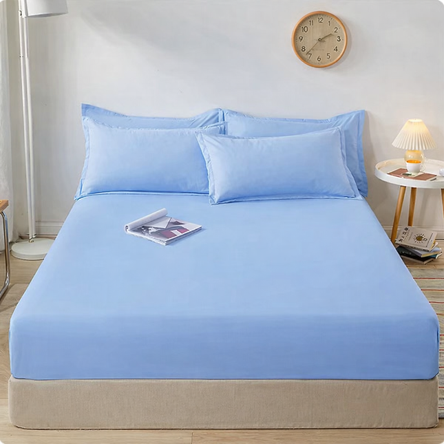 Drap-housse en coton 160x200cmx30 cm avec bandes élastiques
