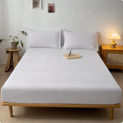 Drap-housse en coton 160x200cmx30 cm avec bandes élastiques