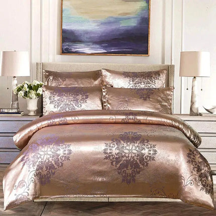 Parure housse de couette satin jacquard européen 200x200 cm
