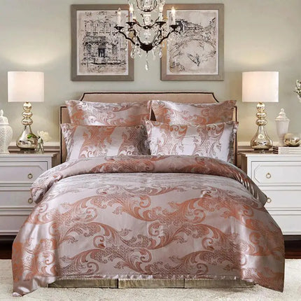 Parure housse de couette satin jacquard européen 200x200 cm
