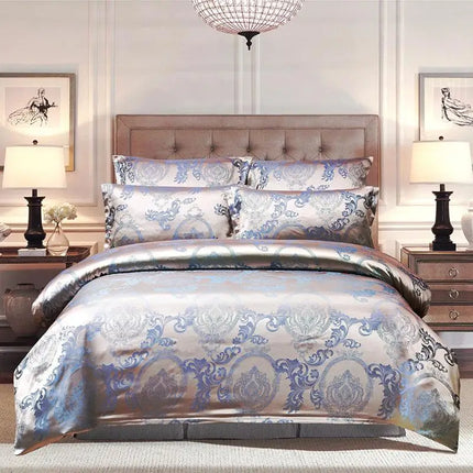 Parure housse de couette satin jacquard européen 200x200 cm