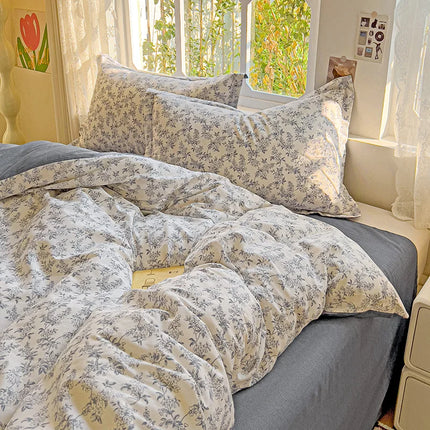 Parure de lit en coton 100 %, motif floral – 200x200 cm