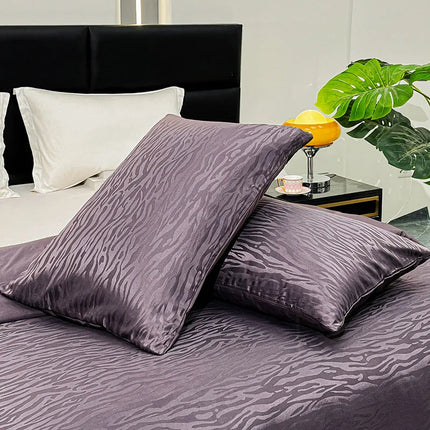 Parure de lit satin jacquard effet zébré 200x200cm - 3 pièces
