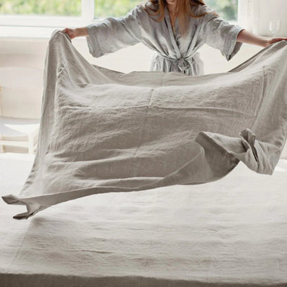 Drap de lit en lin pur 100% - 248x248 cm en