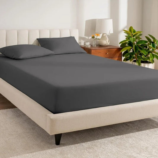 Drap - housse coton, couleur unie 140x190x30cm en