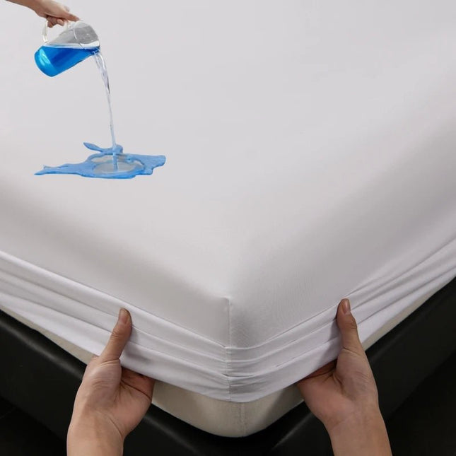 Drap - housse élastique couleur unie 140x200x30 cm en