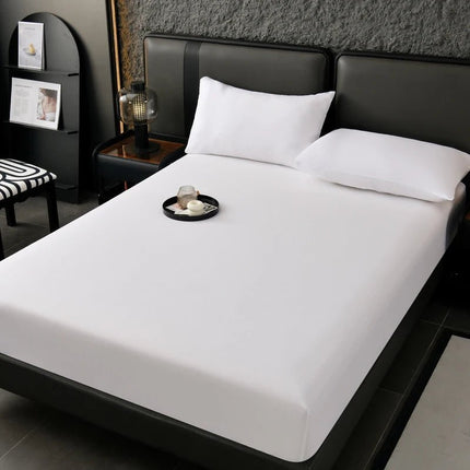 Drap - housse élastique couleur unie 160x200x30 cm en