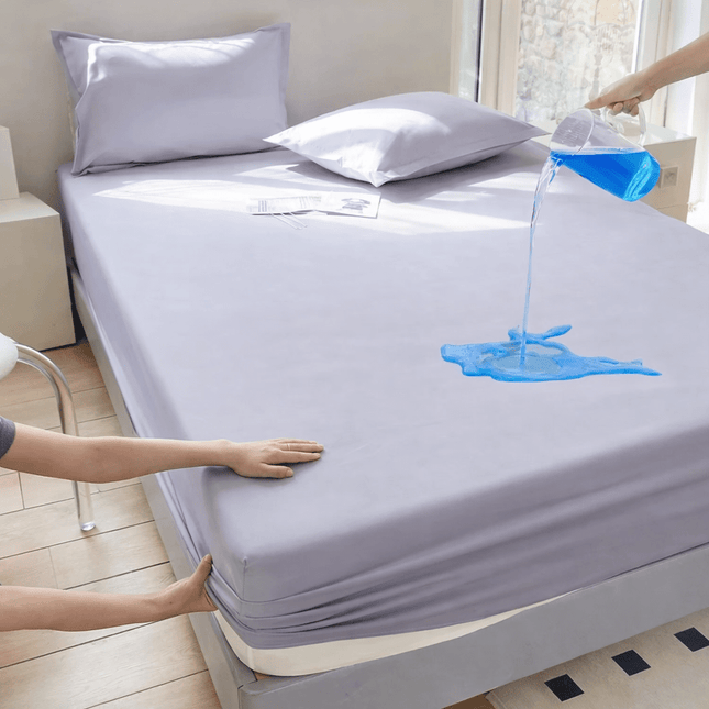 Drap - housse élastique couleur unie 200x200x30 cm en