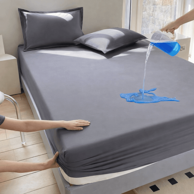 Drap - housse élastique couleur unie 200x200x30 cm en