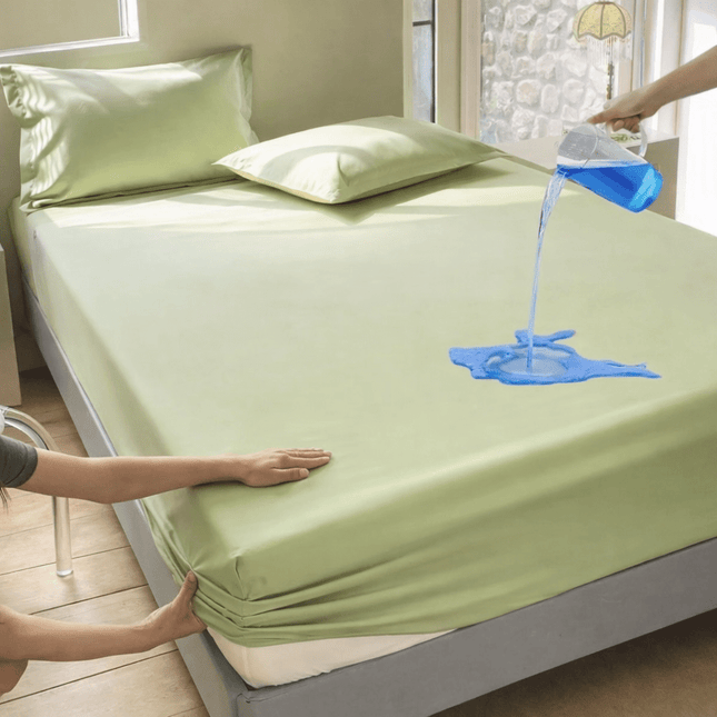 Drap - housse élastique couleur unie 200x200x30 cm en