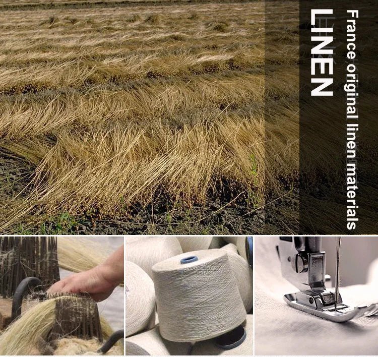 Drap - housse en lin + 2 taies d'oreiller - 160x200x35 cm en