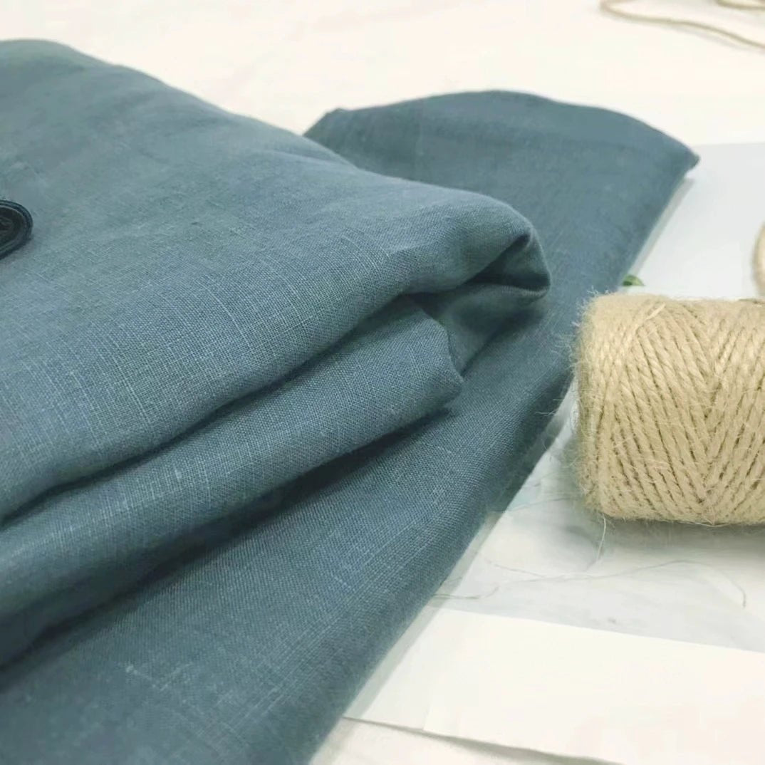 Drap - housse en lin + 2 taies d'oreiller - 200x200x35 cm en