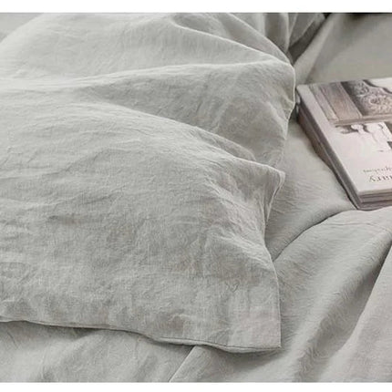 Drap - housse en lin + 2 taies d'oreiller - 200x200x35 cm en
