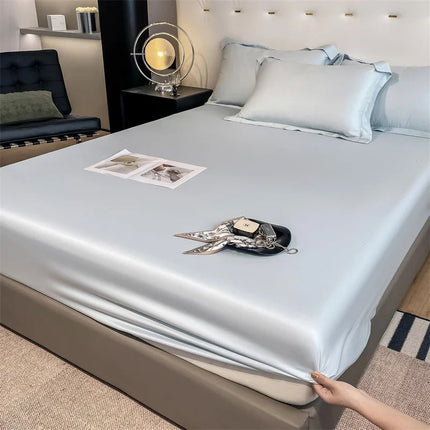 Drap - housse en soie de mûrier couleur pure 90x190 cm – bonnet 25 cm en
