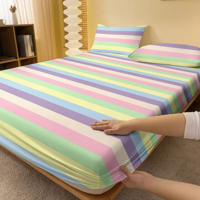 Drap - housse motif arc - en - ciel 180x200x30 cm en