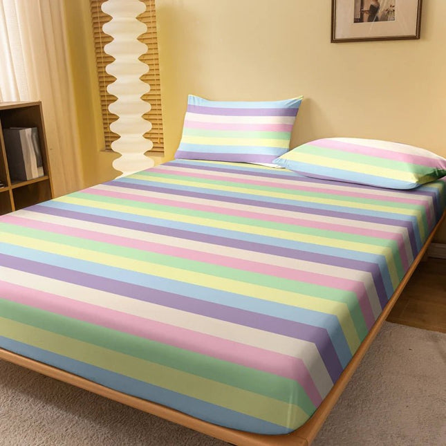 Drap - housse motif arc - en - ciel 180x200x30 cm en