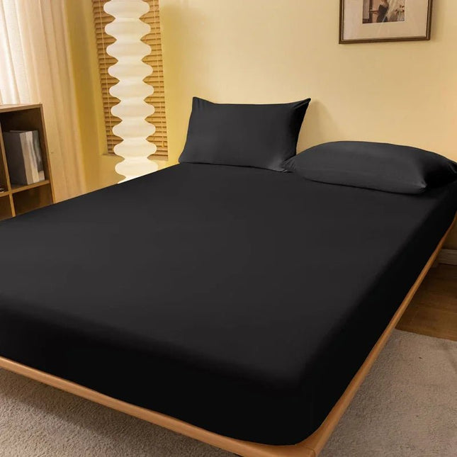 Drap - housse noir en polyester 180x200 cm – bonnet 30 cm en
