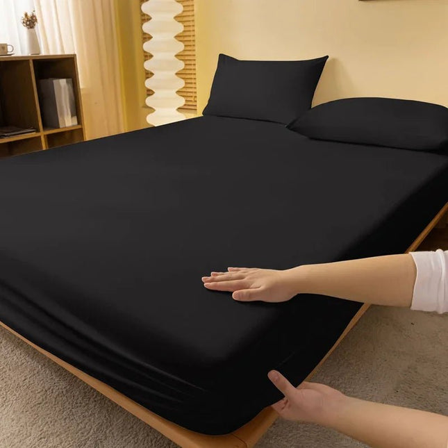 Drap - housse noir en polyester 180x200 cm – bonnet 30 cm en