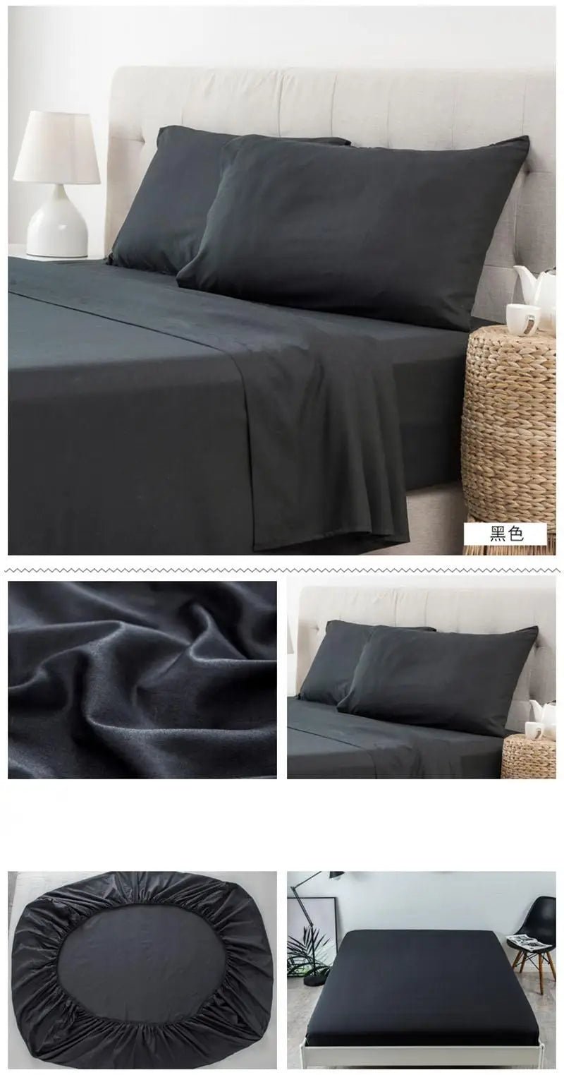 Ensemble de draps 140x190 cm bonnet 35 cm – 4 pièces en