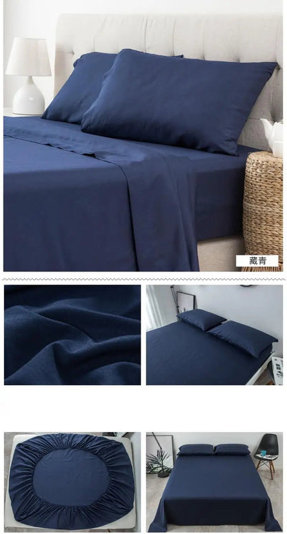 Ensemble de draps 140x190 cm bonnet 35 cm – 4 pièces en