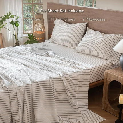Ensemble de draps 4 pièces 100% lin - 140x190x35cm en