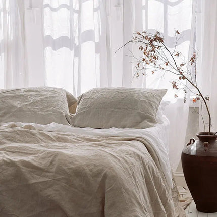 Ensemble de draps 4 pièces 100% lin - 140x190x35cm en