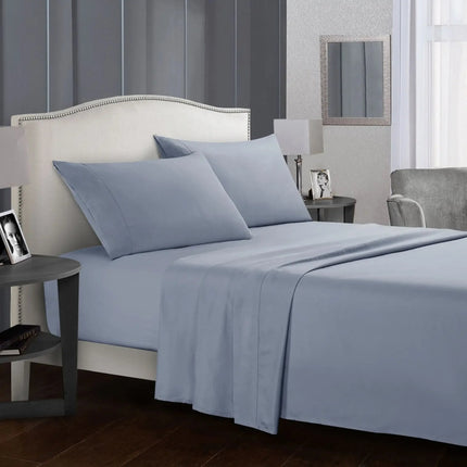 Ensemble de draps brossés unis 140x200 cm – 4 pièces en
