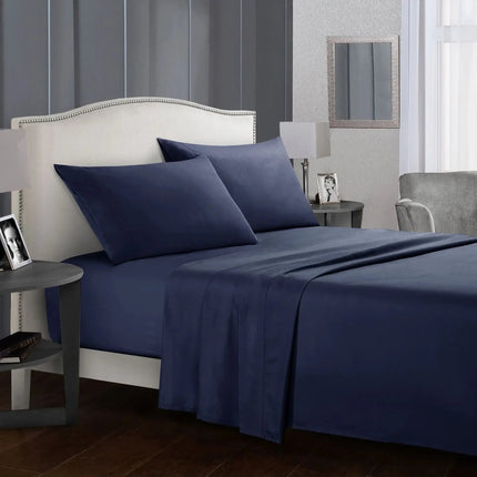 Ensemble de draps brossés unis 140x200 cm – 4 pièces en