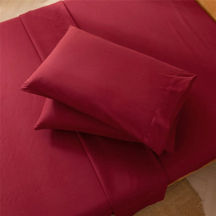 Ensemble de draps brossés unis 140x200 cm – 4 pièces en