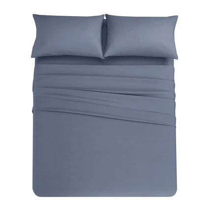 Ensemble de draps brossés unis 140x200 cm – 4 pièces en