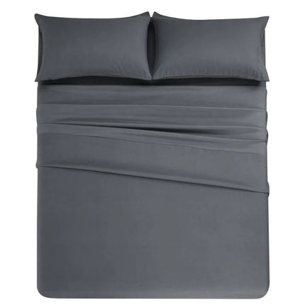 Ensemble de draps brossés unis 140x200 cm – 4 pièces en