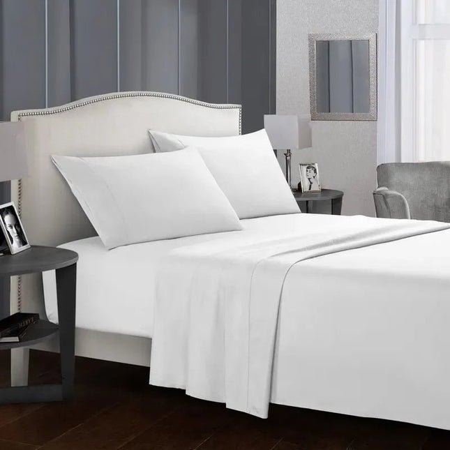 Ensemble de draps brossés unis 140x200 cm – 4 pièces en