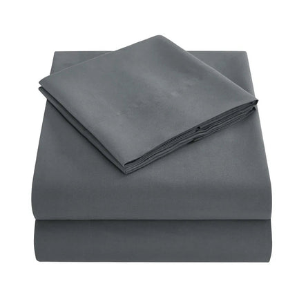 Ensemble de draps brossés unis 140x200 cm – 4 pièces en