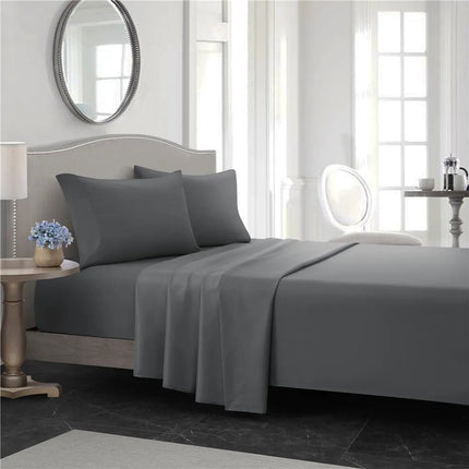 Ensemble de draps brossés unis 140x200 cm – 4 pièces en