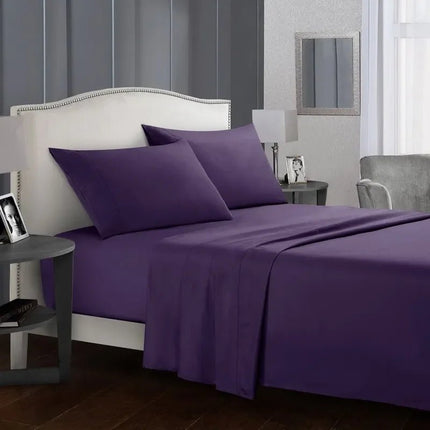 Ensemble de draps brossés unis 140x200 cm – 4 pièces en