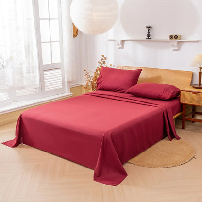 Ensemble de draps brossés unis 140x200 cm – 4 pièces en