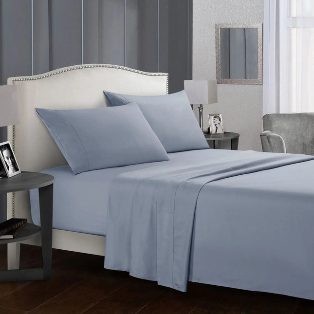 Ensemble de draps brossés unis 200x200 cm – 4 pièces en