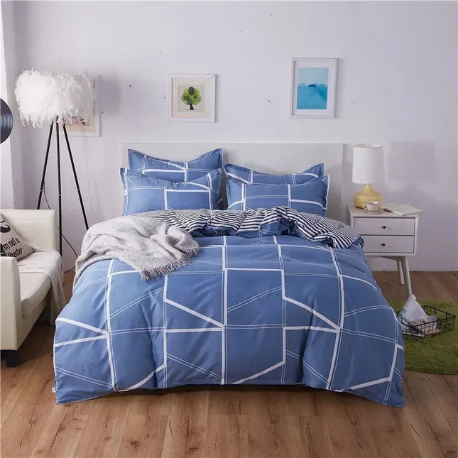 Ensemble de housse de couette et taie d'oreiller pour lit double 200x230 en
