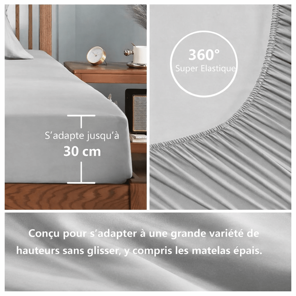 Ensemble de linge de lit en microfibres 140x190 cm – 4 pièces en