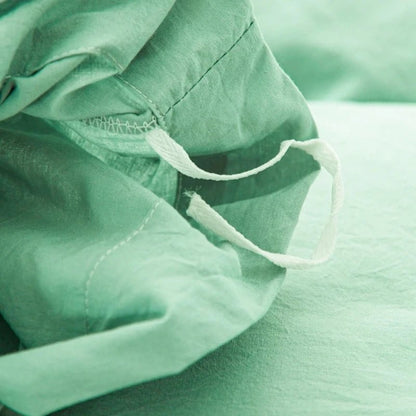 Ensemble de literie en coton uni 180x210cm – parure 3 pièces en