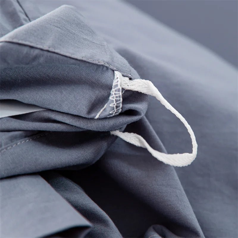 Ensemble de literie en coton uni 180x210cm – parure 3 pièces en