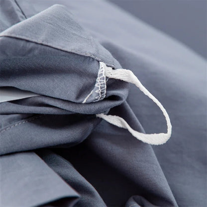 Ensemble de literie en coton uni 180x210cm – parure 3 pièces en