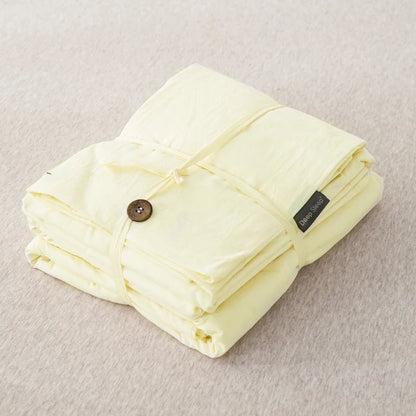 Ensemble de literie en coton uni 180x210cm – parure 3 pièces en