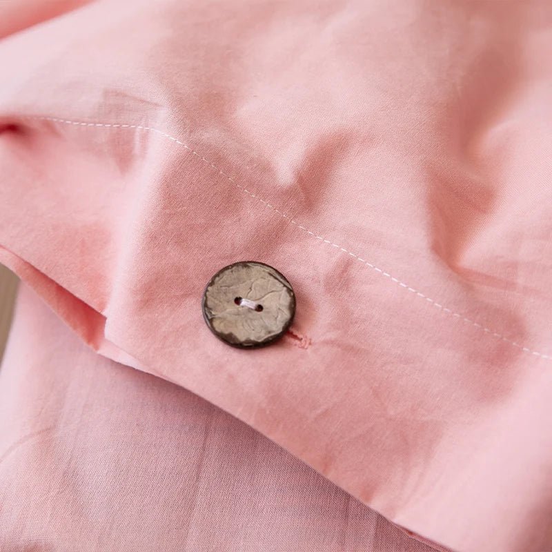 Ensemble de literie en coton uni 180x210cm – parure 3 pièces en