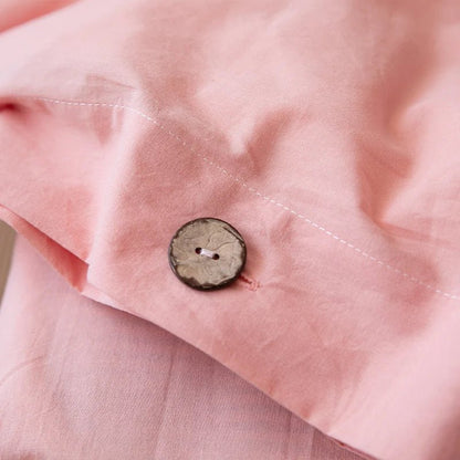 Ensemble de literie en coton uni 180x210cm – parure 3 pièces en